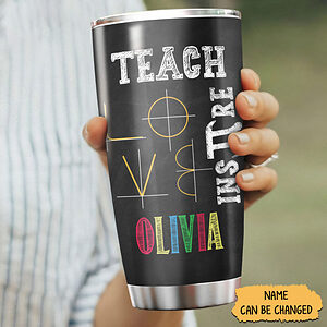 Personalized 20oz Tumblers for Math Teacher, Back To School Gifts for Women, Teach Love Inspire Slogan - ettee.com - Ettee - Inspire Slogan