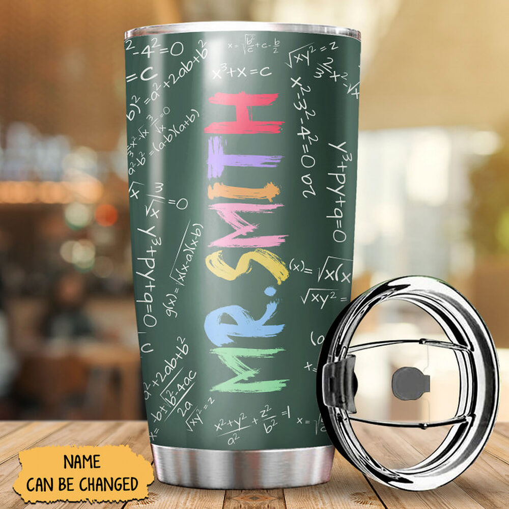 Personalized Math Teacher Tumbler - Back To School Gift for Him - Born To Be A Math Teacher Slogan - Ettee - Be A