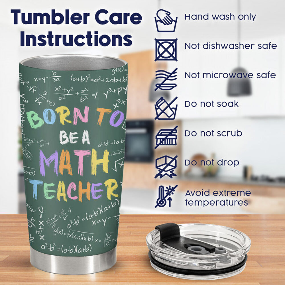 Personalized Math Teacher Tumbler - Back To School Gift for Him - Born To Be A Math Teacher Slogan - Ettee - Be A