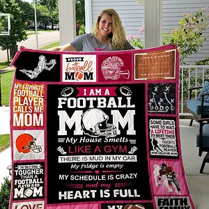 Football Mom My House Smells Like A Gym Quilt Meaningful Gifts For Mom Great Customized Gifts For Birthday Christmas Thanksgiving Mother's Day - Super King - Ettee