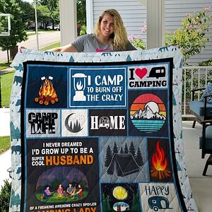 I Love Camping Quilt Blanket Great Customized Blanket Gifts For Birthday Christmas Thanksgiving - Throw - Ettee
